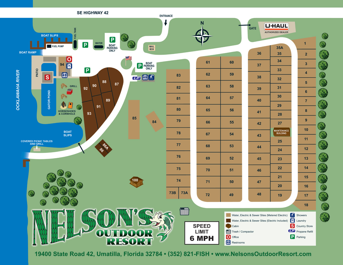 Nelson’s Outdoor Resort Site Map